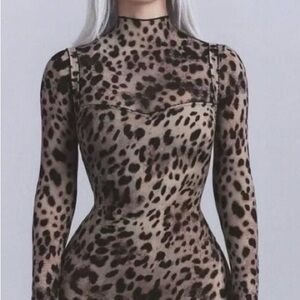 SKIMS xDolce & Gabbana Milky Sheer Mock Neck Catsuit